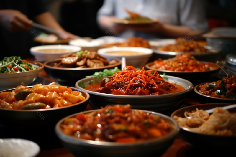 一桌辛辣的四川菜肴餐饮美食食物,高清,摄影图,摄影图片,图片大全,摄影图免费下载